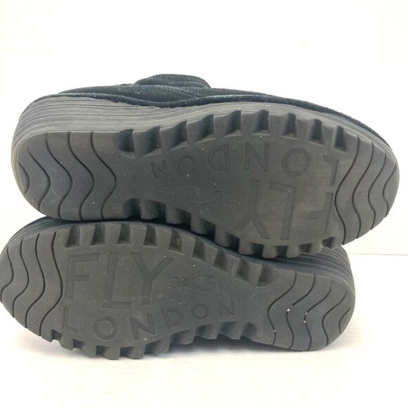 Fly London Wedge Ankle Bootie Womens EU Size 38 / US 7.5 / 8 Black Suede Leather - Picture 5 of 16